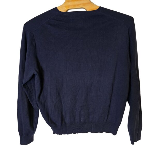 Polo Ralph Lauren Pima Cotton Sweater Size XXL Navy Blue Long Sleeve - Picture 3 of 5